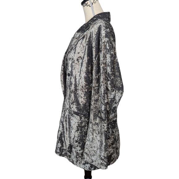 Treasure & Bond Double Breasted Crushed Velvet Blazer Gray Size 2X - Picture 4 of 14